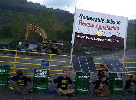 September 15, 2008 blockade at Wise County construction site.