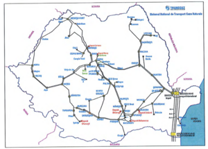Map of Gas Infrastructure in Romania