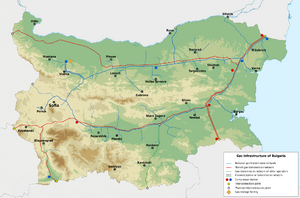 Map of Gas Infrastructure in Bulgaria