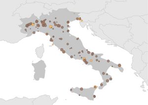 Gas plants in Italy, according to the Global Gas Plant Tracker.