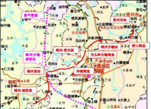 Map of Guiyang-Chenzhou-Zixiang Gas Pipeline