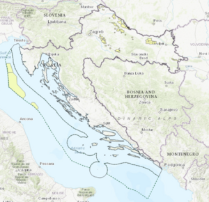 Hydrocarbon fields undergoing exploration as of January 2022, according to the Croatian Hydrocarbon agency