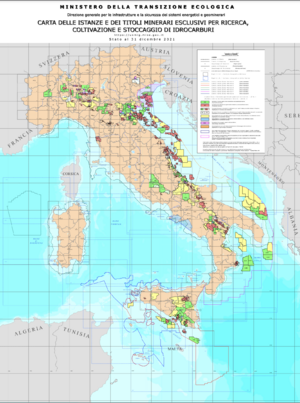 map of the exploration and production licences, as well as offshore zone boundaries